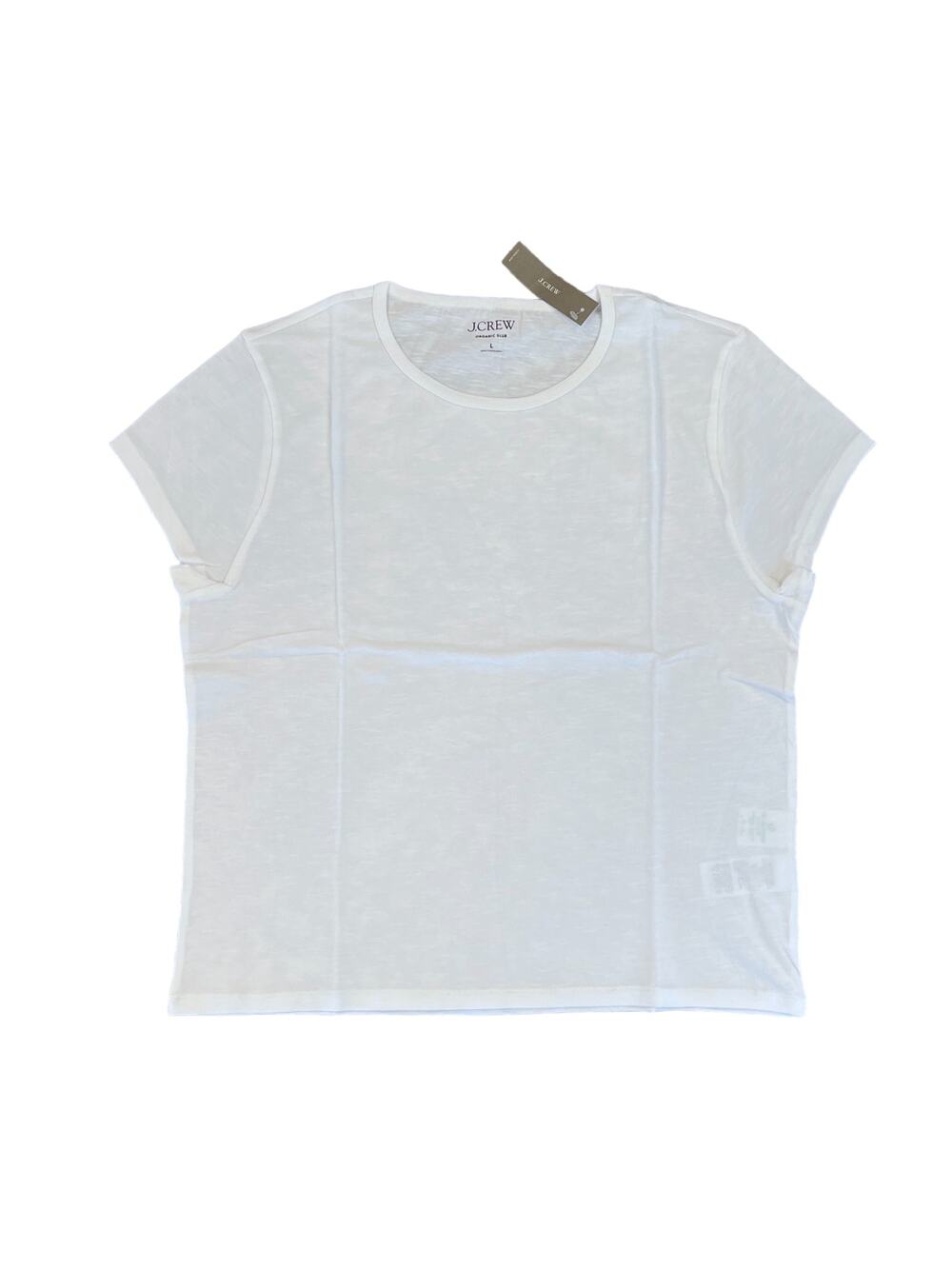 NWT J. Crew White Slim-Fit Organic Slub Cotton Crewneck T-Shirt